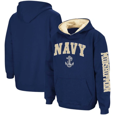 Colosseum Kids' Youth  Navy Navy Midshipmen 2-hit Team Pullover Hoodie