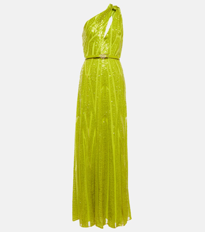 Elie Saab Halter Neck Embroidered Tulle Gown - District 5 Boutique