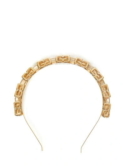 Givenchy G Cube Monogram Brass Headband In Gold