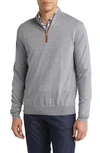 Peter Millar Autumn Crest Wool Blend Quarter Zip Pullover In British Gray