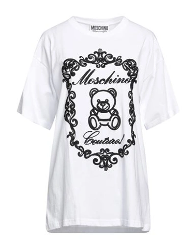 Moschino T-shirt Brodé In White