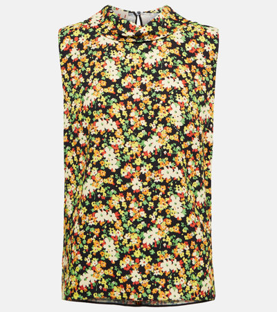 Marni Floral Printed Crewneck Sleeveless Top In Multi