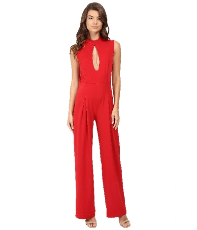 Rachel Antonoff Women's Stacy Inverted Pleat Plunge Jumpsuit - Red, Size 8