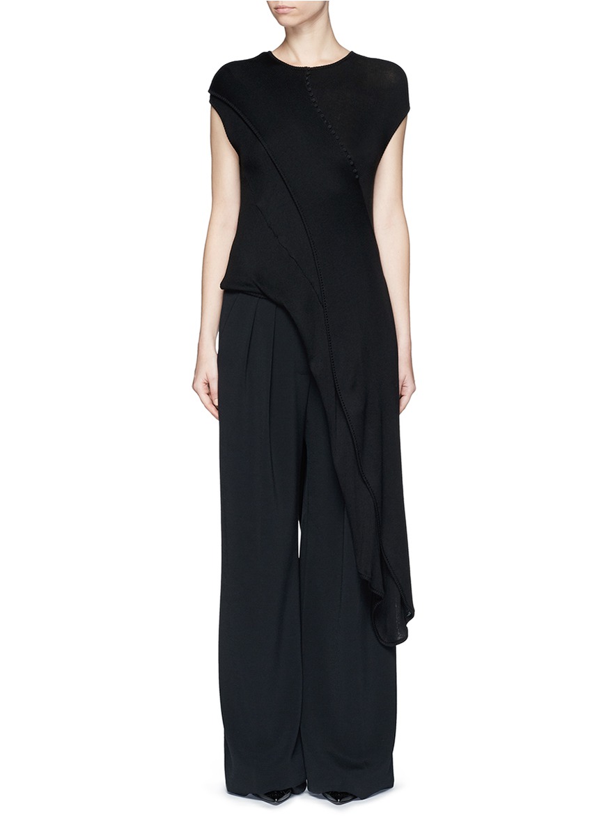 Givenchy Asymmetric Hem Cashmere-silk Knit Top | ModeSens