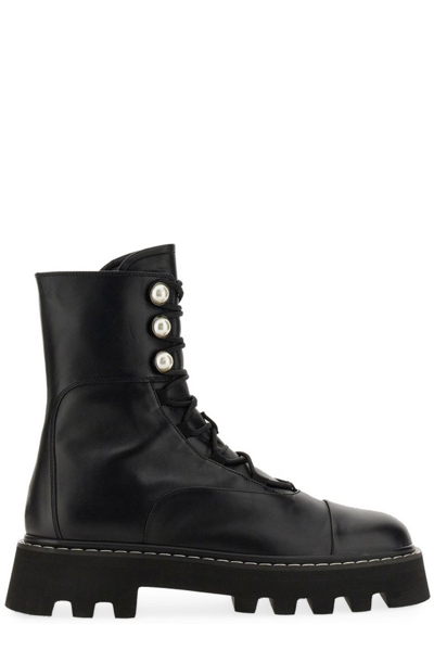 Nicholas Kirkwood Pearlogy Combat Boots In Black