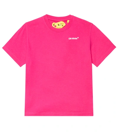 Off-white Kids' Arrows-motif Cotton T-shirt In Pink