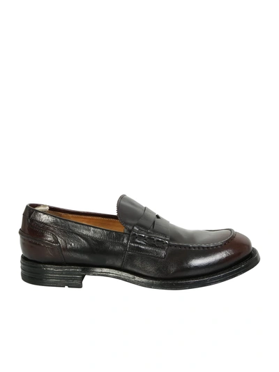 Officine Creative Balance Penny Loafers In Brown