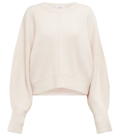 Dorothee Schumacher Ribbed Wool And Cashmere Sweater In Nude