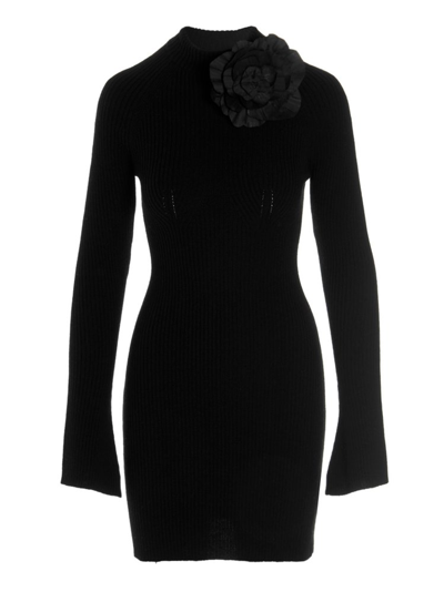 Blumarine Cut-out Wool Mini Dress In Black