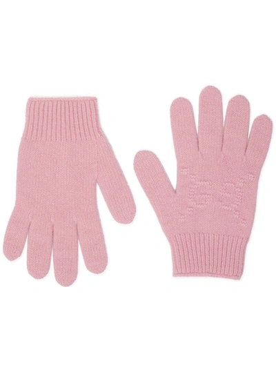 Gucci Kids' Gg Wool Gloves In Pink