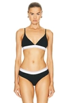 Alexander Wang Triangle Bra In Ribbed Jersey In Black