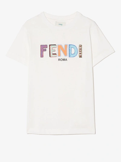 Fendi Kids' T-shirt Unisex In White