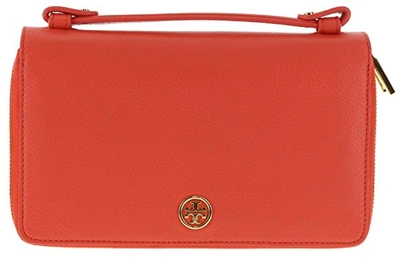 Tory Burch Landon Large Travel Wallet In Poppy Coral | ModeSens