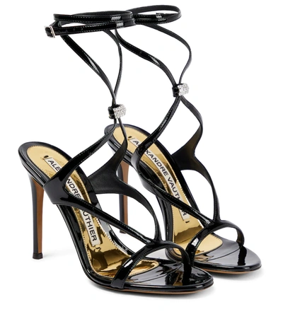 Alexandre Vauthier Smila Patent Leather Embellished Sandals In Black