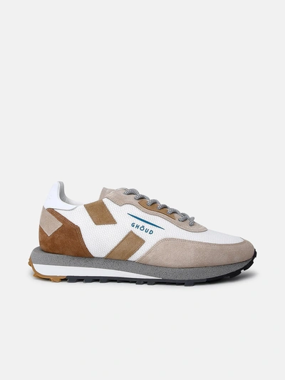 Ghoud Beige And White Leather Blend Rush Tread Sneakers