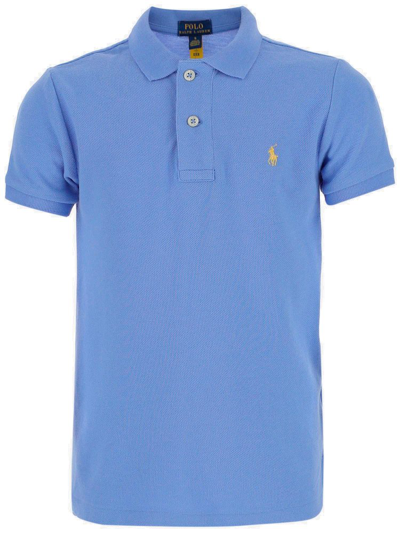 Ralph Lauren Kids' Embroidered-logo Polo Shirt In Blue