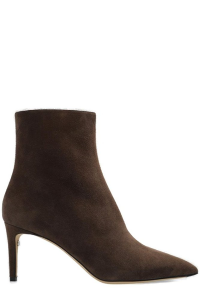 Ferragamo Bootie Suede Ankle Boots In Brown