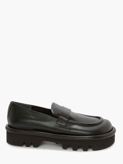 Jw Anderson Bumper-tube Leather Chunky Loafers In 999