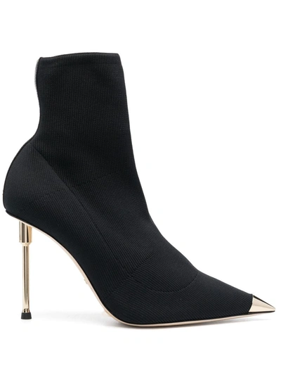 Elisabetta Franchi Pointed 130mm Heeled Boots In Black