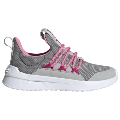 Adidas Originals Adidas Little Kids' Lite Racer Adapt 5.0 Stretch Lace Casual Shoes In Grey/grey/magenta