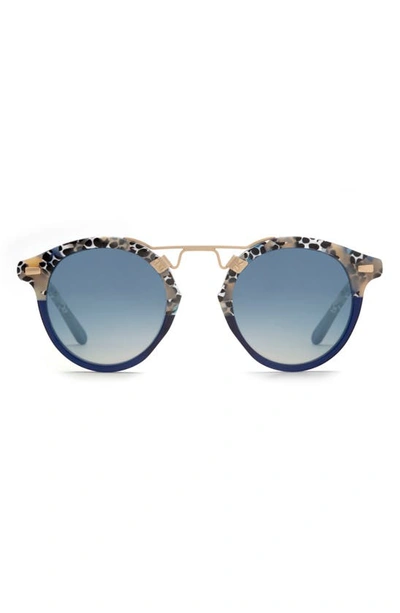 Krewe St. Louis Round Sunglasses With Metal Keyhole - Milano In Milano To Midnigh