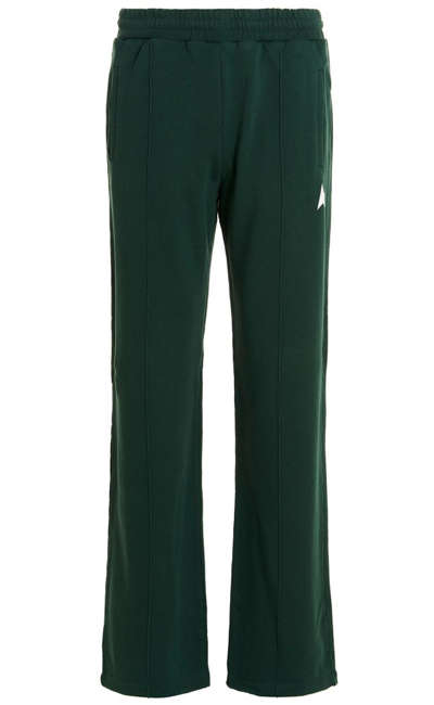 Golden Goose Embroidered-logo Straight-leg Track Pants In Green