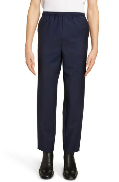 Acne Studios Loose Fit Wool & Mohair Trousers In Blue