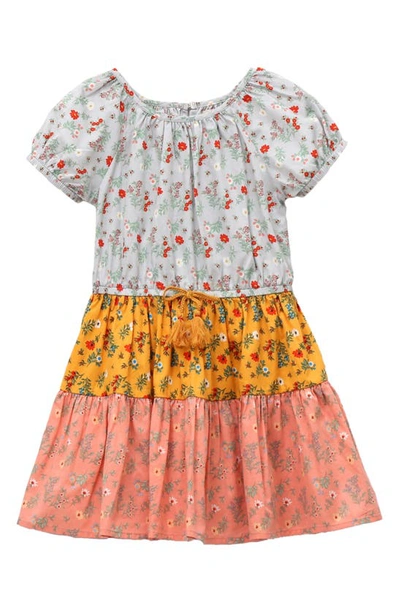 Peek Aren't You Curious Kids' Floral Tiered Cotton Dress In Multi