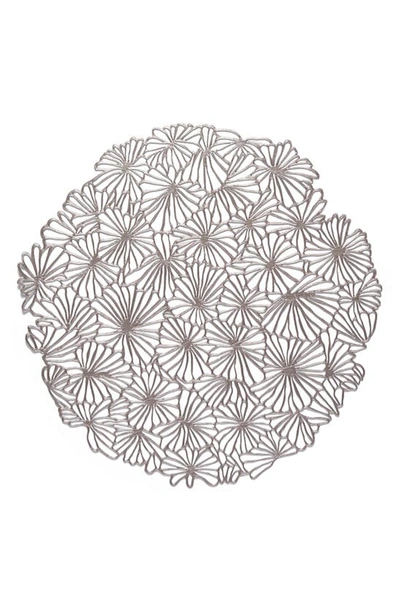 Chilewich Pressed Daisy 14" Placemat In Gunmetal