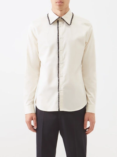 Molly Goddard Emil Lace-trim Cotton-poplin Shirt In Cream