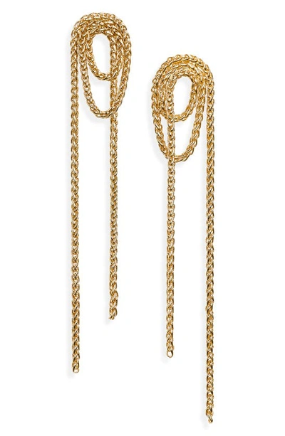 Shashi Vroom Looped Chain Statement Earrings In 14k Gold Plated
