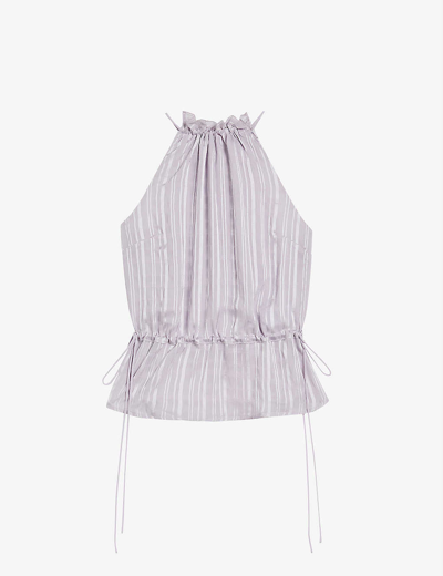Ted Baker Cliara Textured Stretch-woven Halter-neck Top In Lilac