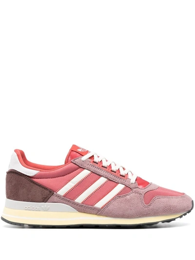 Adidas Originals Parley Zx 500 Faux Leather-trimmed Faux Suede And Recycled Mesh Sneakers In Wonder Red/off White/almost Yellow
