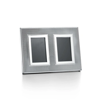 Tiffany & Co Diamond Point Dual Rectangular Frame In Sterling Silver