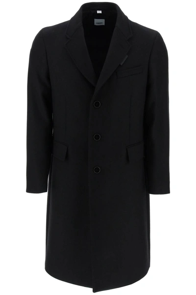 Burberry black wool coat double clearance breasted