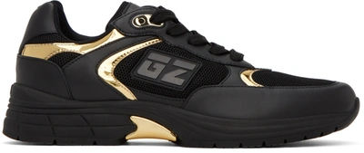 Giuseppe Zanotti Men's Runner Low Top Sneakers In Black/gold