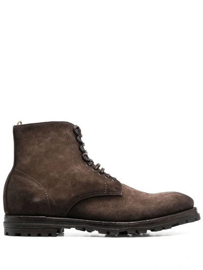 Officine Creative Repello Suede-leather Boots In Braun