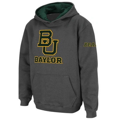 Stadium Athletic Kids' Youth  Charcoal Baylor Bears Big Logo Pullover Hoodie