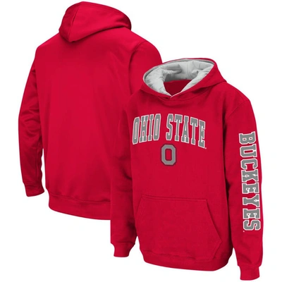 Colosseum Kids' Youth  Scarlet Ohio State Buckeyes 2-hit Pullover Hoodie