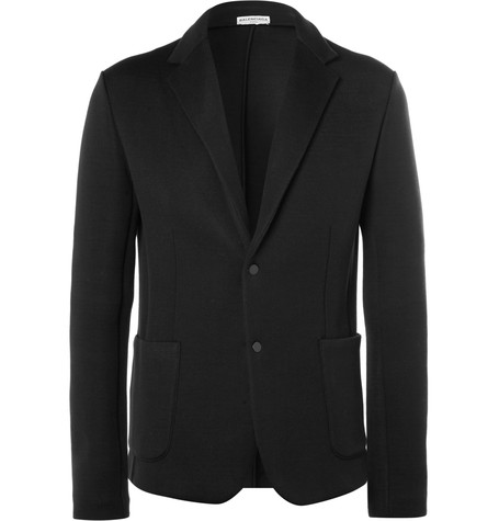 Balenciaga Black Cotton-blend Jersey Blazer | ModeSens