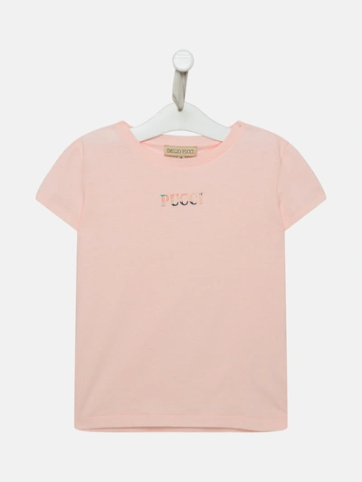 Emilio Pucci Kids' Cotton T-shirt In Pink