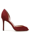 Veronica Beard Gadot Suede Peep-toe Pumps In Maroon