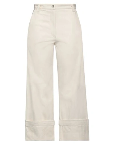 Moncler Cream-colored Denim Jeans In Beige