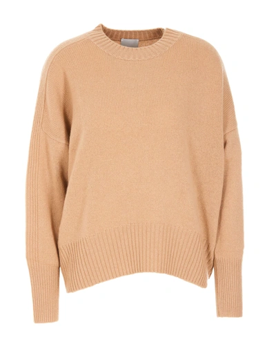 Allude Sweater Featuring Ribbed Hem And Cuffs In Beige