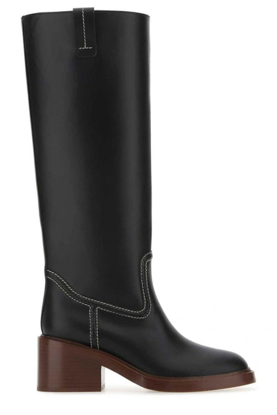Chloé Black Mallo 50 Knee-high Leather Boots