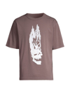 Heron Preston Flaming Skull T-shirt In Grey