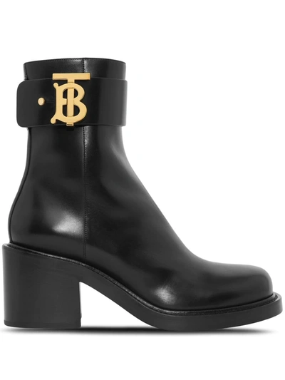 Burberry Women's Westella 65 Leather Ankle Boots In Black