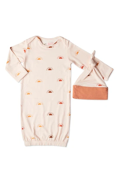 Everly Grey Babies' Gown & Hat Set In Sunrise