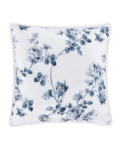 Royal Court Rialto Chelsea Floral Decorative Pillow, 16" X 16" Bedding In French Blue