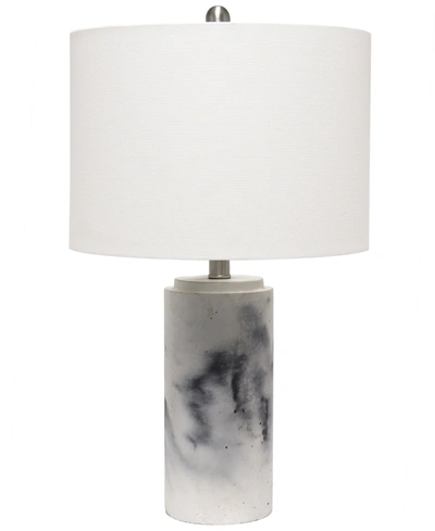 Lalia Home Marbleized Table Lamp In White